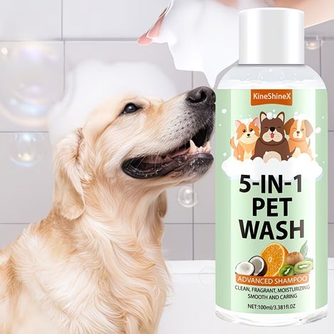 KineShineX 5-in-1 Haustier-Shampoo und -Spülung wurden speziell für Haustiere mit Geruch und verfilztem Fell entwickelt. (1/4)