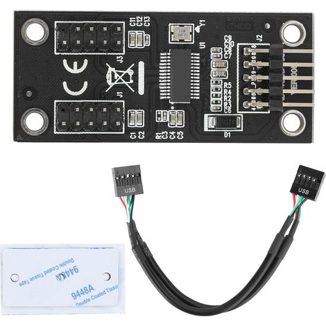 Carte mère USB 2.0 9 broches, hub d'extension pour ordinateur, compatible Windows 2000/XP/2003 (1/5)