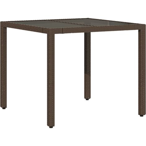 Maison Exclusive - Gartentisch mit Glasplatte Braun 90x90x75 cm P