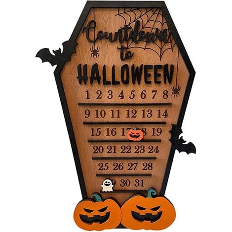 Halloween advent calendar, DIY festive advent calendar, wooden advent calendar, decoration (1/5)