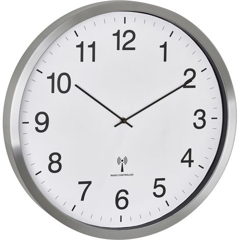 TFA Dostmann 60.3548.02 Funk Wanduhr 50.8 mm x 65 mm Weiß, Silber Großes Display (1/3)