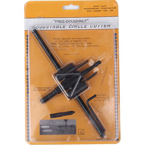 Scie cloche réglable 30-200mm type avion, fraise à métaux, foret à bois pour perçage et découpe circulaire. (1/5)