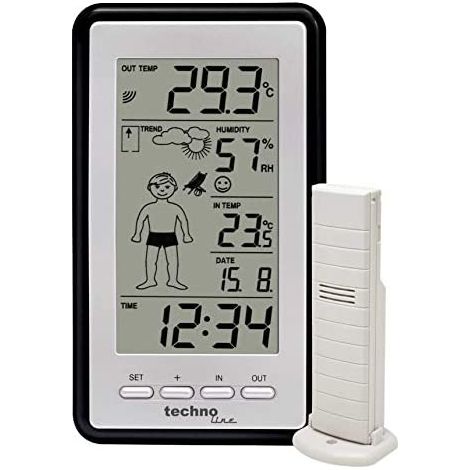 Technoline WS 9632 IT Black Battery - Estación meteorológica (Black, Outdoor thermometer, Thermometer, Thermometer, 100 m, Battery)