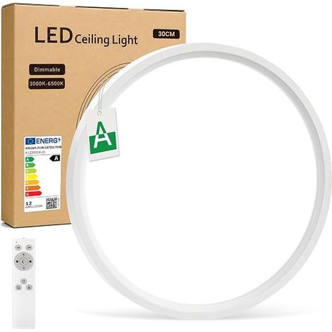 LED Ceiling Light 12 W, 3000K/4000K/6500K 3 Colours, Round Ceiling Lamp (1/5)