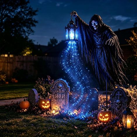 Halloween Soul Harvester Animierte Gartenlicht Solarlampe, 1Pc