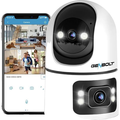 Telecamera di sicurezza per interni, 2 megapixel, zoom digitale 4X, connettività wireless, doppia lente, comunicazione in tempo reale (1/5)
