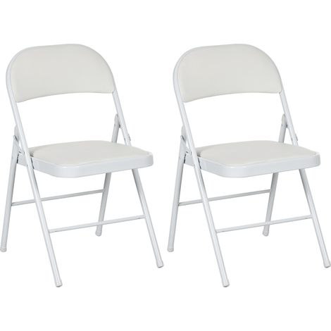 Lot de 2 chaises pliantes EGEE blanches (1/5)