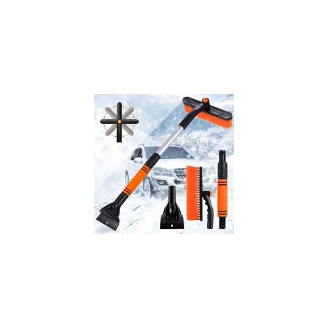 Grattoir à Glace et Brosse à Neige 2 en 1, Grattoir à Glace de Voiture avec Balai, Brosse Grattoir Pare Brise Détachable Extensible avec Tête Rotative à 360 Degrés pour Voiture SUV Camion (1/5)