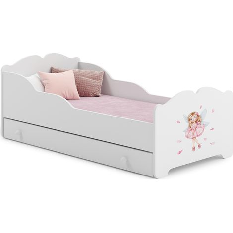 Lit enfant ANNA avec tiroir 70x140 Fille avec ailes