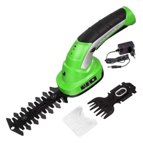 Taille-haie sans fil 2-EN-1 HEDGER Taille bordure et gazon Batterie rechargeable Lames interchangeables Poignée ergonomique Lame d'élagage et de tonte Kit d'entretien du jardin (1/4)