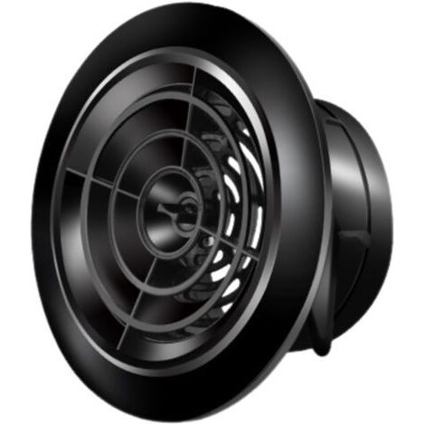 Grille de ventilation, version ronde pivotante, pour cuisines, salles de bains, pour ouvertures de 100 mm de diamètre, noire (1/4)