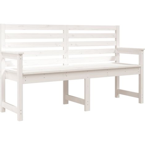 Panca da giardino mobile da giardino per esterni terrazza bianca 159,5 x 48 x 91,5 cm legno di pino massiccio 020011650