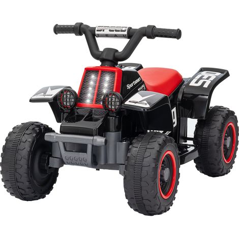 6V Electric Quad Bike Kids, Ride On ATV w/ ward/Reverse, Headlights, Ages 18-36 Months, Black (1/5)
