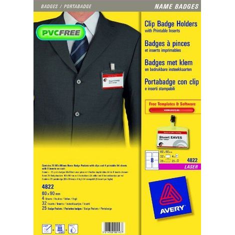 Avery 4822 etiqueta sin adhesivo 32 pieza(s) Transparente, Blanco Rectángulo (1/3)