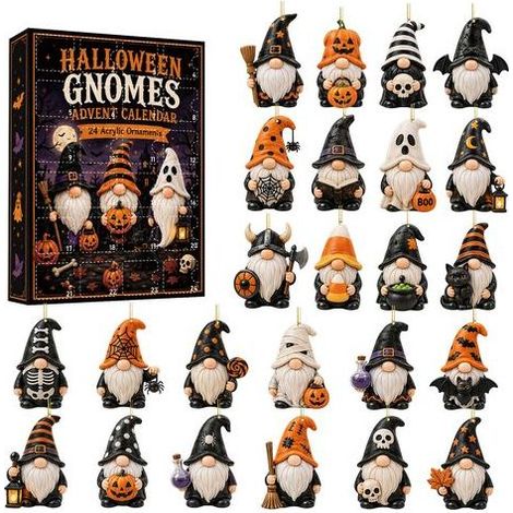 Calendrier de l'Avent Halloween Goblins Arrive, boîte surprise, calendrier de compte à rebours de Noël, ornement acrylique, coffret cadeau de Noël (1/5)