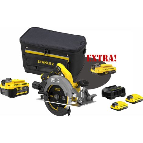 Kit Sega circolare a batteria 18V Brushless V20 SFMCS550B + Batteria al Litio 18 Volt LI-Ion 4.0 Ah V20 SFMCB204 + Set energia + EXTRA OMAGGI FATMAXB. STANLEYB.