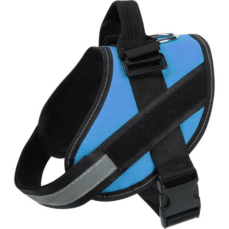 1 harnais anti-traction pour chien, réfléchissant, réglable, non suffocant, adapté aux chiens de petite et moyenne taille