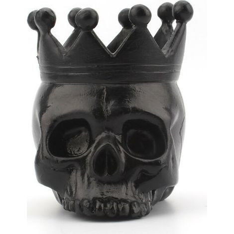 Bougeoir tête de mort pour bougies piliers – Superbe décoration d'Halloween pour le salon, la chambre, la cuisine, l'extérieur et plus encore.(noir) (1/5)