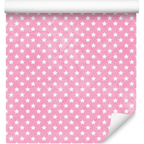 Carta da parati rosa cipria con stelle, top rosa cipria per soggiorno e camera da letto 50x1000 (1/5)