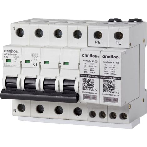 Parafoudre modulaire triphasé Type 2 autoprotégé à cartouche 20kA