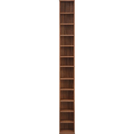 Estantería para CD/DVD armario de almacenamiento 175 cm MDF melaminado con acabado nogal 030004502 (1/2)