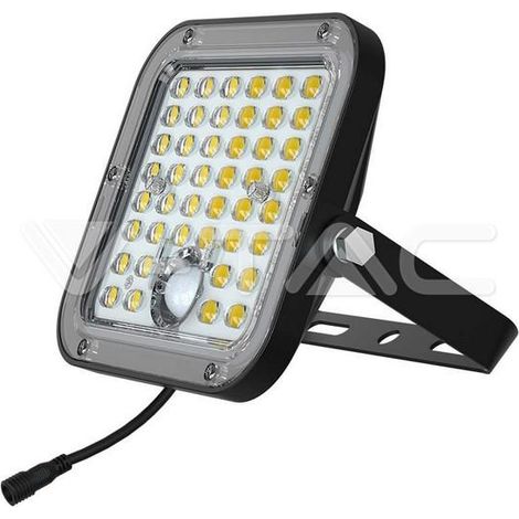 10W LED PROIETTORE SOLARE LIFEPO BATTERY 3.7V CORPO NERO 6000K - Luce FREDDA