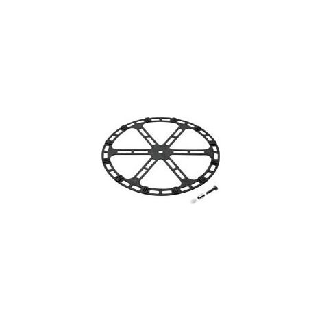 Itar – Tournette pvc à galets – Charge 40 kg – Épaisseur 6 mm – Rotation 360° – Diamètre 304 mm – Décor noir (1/4)