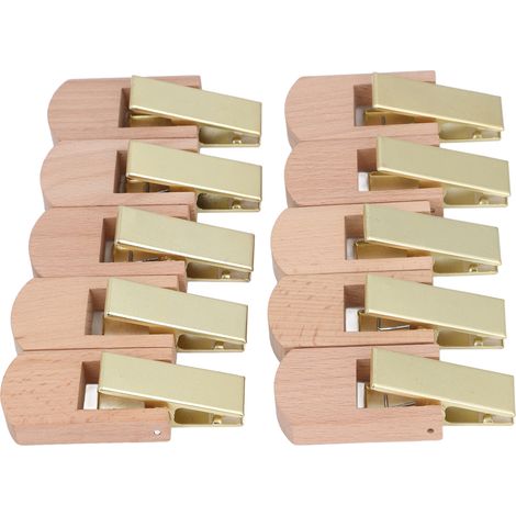 10 cm Metall-Hängeclip mit Holzclip, um 360 Grad drehbarer Haken für Kleidung, für Kleiderschrank, Büro, Werkstatt. (1/5)