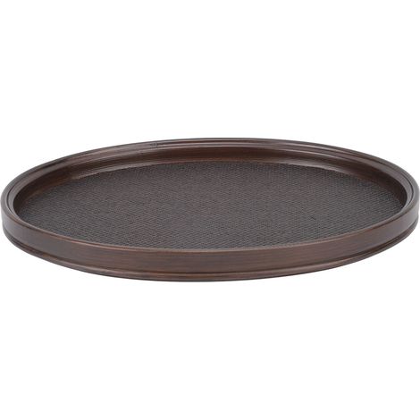 Plateau à thé ovale en bambou, grand format, style japonais minimaliste vintage. Idéal pour le thé, les desserts et les repas. (1/5)