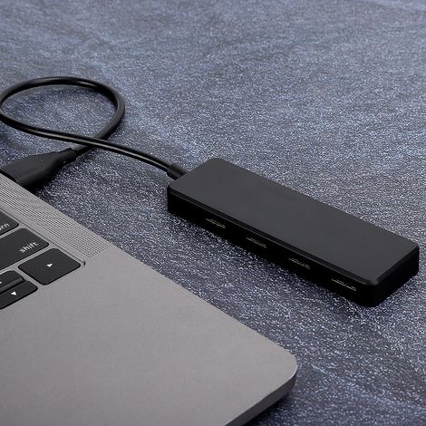 Hub USB 3.0 4 Ports Ultra-Mince pour PC Portable - Extension Rapide avec Lumière Bleue Portable (1/5)