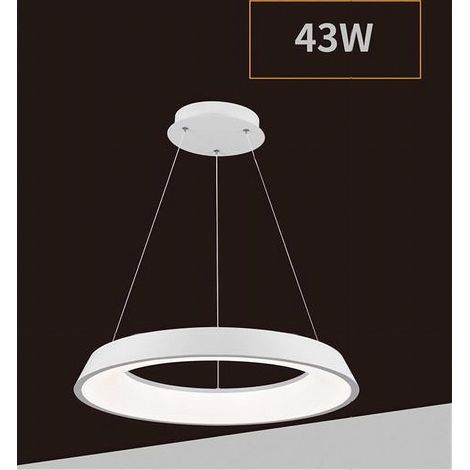 TrAdE Shop Traesio - Lampadario Led 43w Tre Colorazioni Luce Lampada Da Soffitto Ultra Moderno A71-3c - Bianco (1/5)