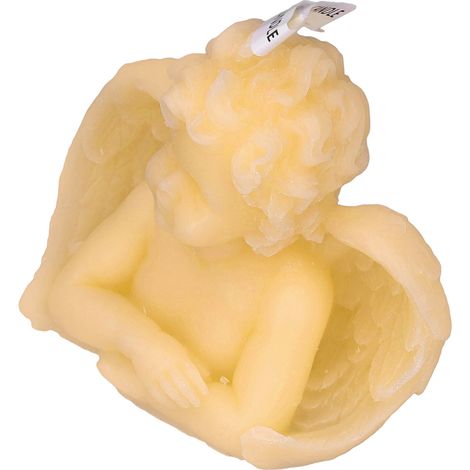 Bougie parfumée ange décorative - Aromathérapie douce pour intérieur, couleur jaune soleil (1/5)