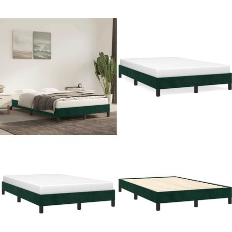 Bettgestell ohne Matratze Dunkelgrün 120x200 cm Samt - Samtsofa - Doppelbett - Boxspringbetten - Bettrahmen - Bettgestell - Home & Living