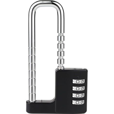 Cadenas à anse réglable - Serrure à combinaison pour casiers, serrure coulissante à combinaison de sécurité enfant pour barrières, tiroirs et armoires (1/5)