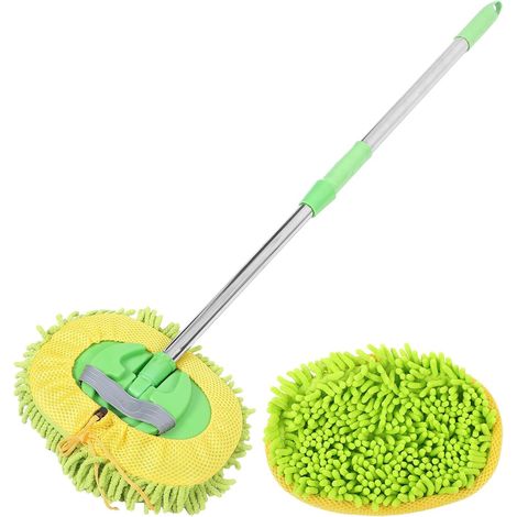 Brosse de Lavage de Voiture Extensible avec Long Manche, Balai de Nettoyage en Microfibre pour Véhicules, Nettoyant pour Pare-Brise, Outil de Nettoyage Multi-Usage pour La Maison Et (1/5)