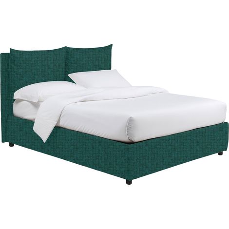 Letto Singolo Penrith, Sfoderabile, Contenitore Made in Italy, Verde Petrolio