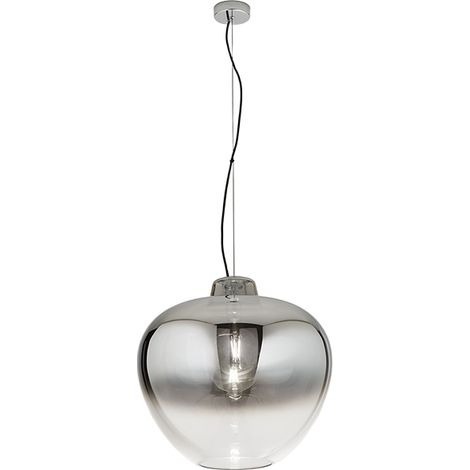 Suspension En Verre Soufflé 10S46667 Sp, Design Moderne, Finition Fumée Miroir Dégradée Et Structure En Métal Chrome Poli, E27 - Perenz Design (1/3)