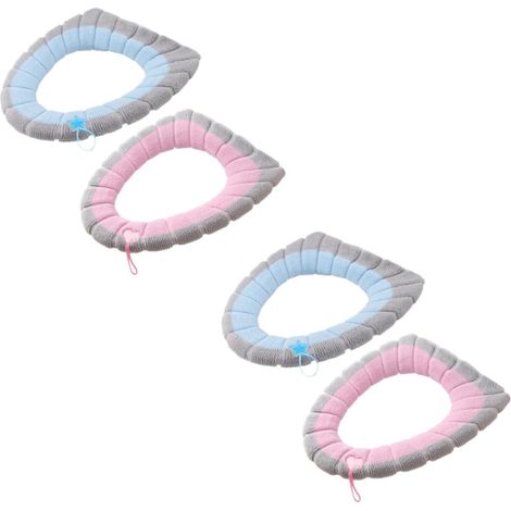 Fundas para asiento de inodoro y juego de 4 fundas suaves y lavables para asiento de inodoro. (1/4)