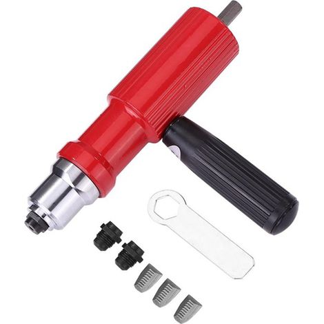 Adaptador multifuncional y compacto para taladro remachador eléctrico (rojo) (1/2)