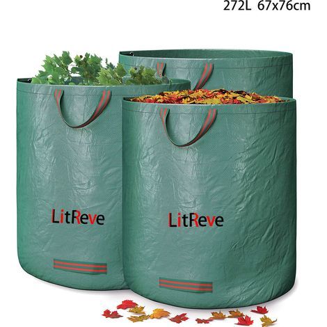 Reno – Garden Waste Bags 3 x 272L – Tear-resistant Polypropylene – 80 kg Capacity – Plastic Strapping for Open Closure (1/5)