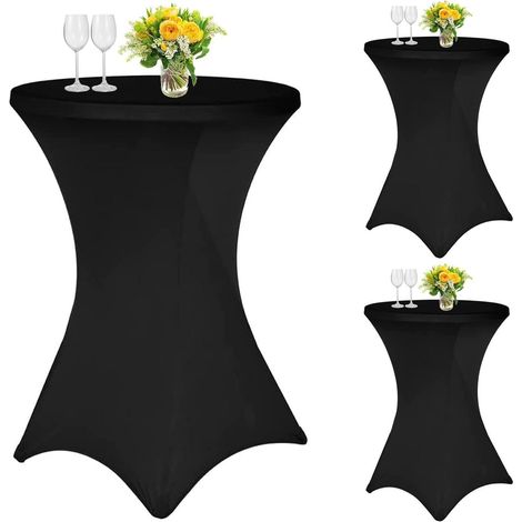 Stehtischhussen 3er 80cm Schwarz Stretch Schwarz &xD880cm-3er Set (1/5)
