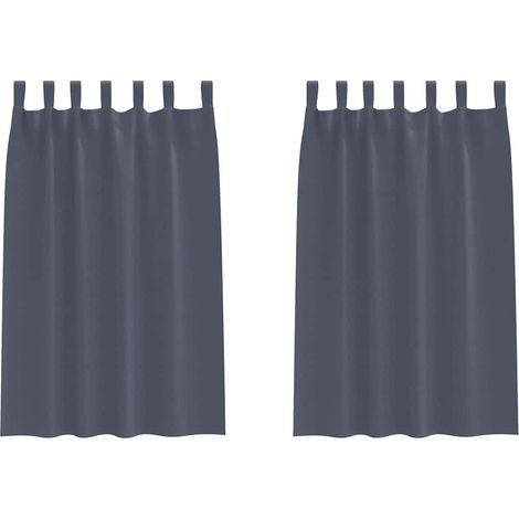 Maison Exclusive - Verdunkelungs-Vorhänge mit Ringen 2 pcs Anthra