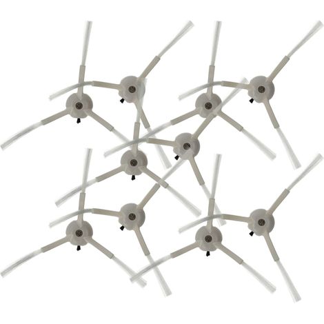 vhbw 10x spazzola laterale compatibile con Kyvol Cybovac S31 robot aspirapolvere - Set spazzole, dx/sx, bianco