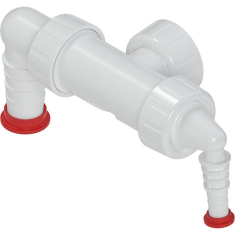 Siphon encastré pour lave-linge, deux buses, blanc (1/2)