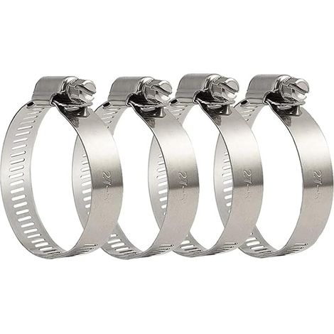 4 Pièces , Collier de Serrage Tuyau Réglable 27-51 mm, 304 Inox, Collier Serrage Métallique, pour Home Gaz, Famille Tuyau D'eau, Câble, Robinet, etc (1/5)