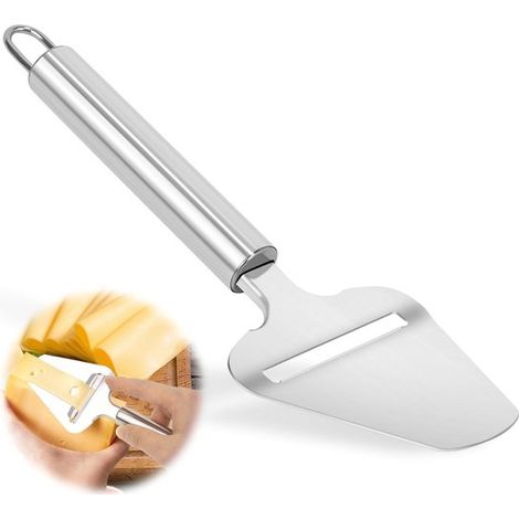 Cortador de queso de acero inoxidable, Cortador de queso multifuncional, Cortador manual, Revestimiento antiadherente plateado (1/5)