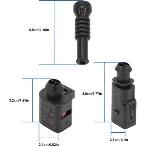 Connecteurs 2 broches 1J0973802 Compatible avec VW Audi A1 A3 A8 Skoda Seat Mâles Femelles Voiture étanche 1J0973702 1J0973802 6N0906102 Connecteurs Mâles Femelles avec Bornes et Joints