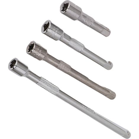 Jeu de 4 rallonges pour douilles 1/4" (50 mm, 75 mm, 100 mm, 150 mm) avec cliquet amélioré (1/5)