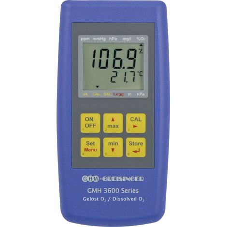 Greisinger GMH 3611-GL Sauerstoffmessgerät Druck, O2-Konzentration, O2-Sättigung