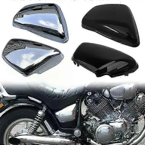 Cache latéral de batterie chromé noir pour moto Yamaha XV700 750 1000 1100 Virago (à partir de 1984), en ABS. (1/5)
